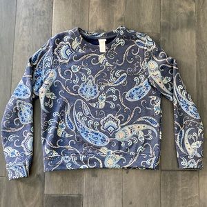 H&M blue paisley sweatshirt, size S
